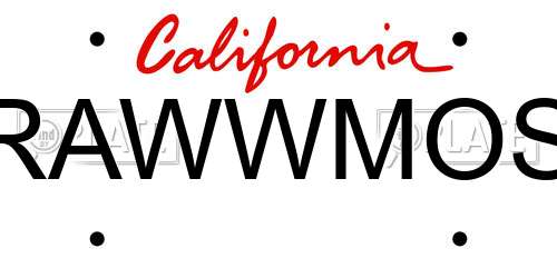 RAWWMOS California License Plate