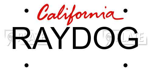 RAYDOG California License Plate