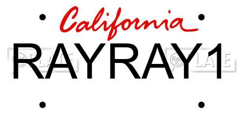 RAYRAY1 California License Plate