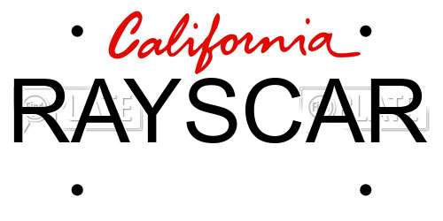 RAYSCAR California License Plate