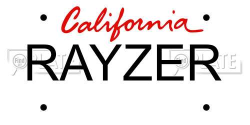 RAYZER California License Plate