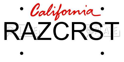 RAZCRST California License Plate
