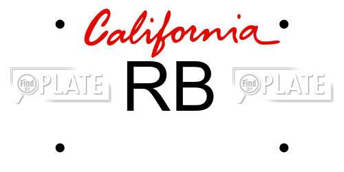 RB California License Plate