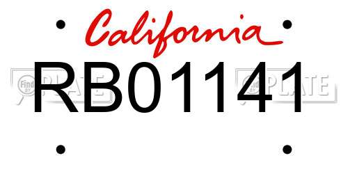 RB01141 California License Plate