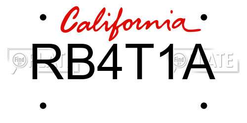 RB4T1A California License Plate