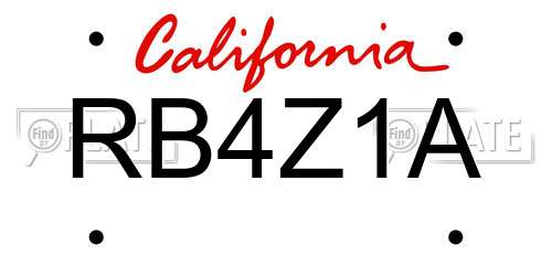 RB4Z1A California License Plate