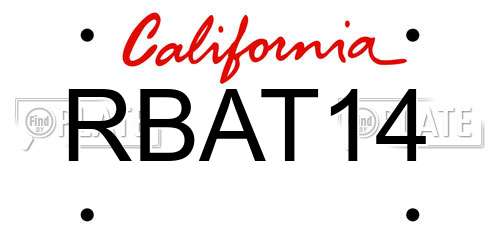 RBAT14 California License Plate