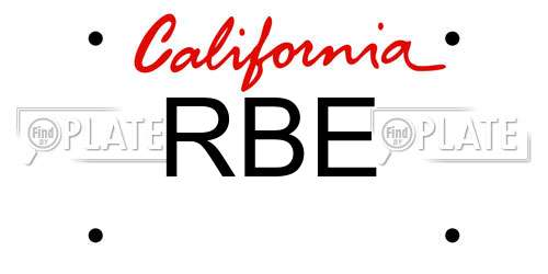 RBE California License Plate