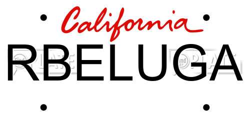 RBELUGA California License Plate