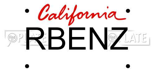 RBENZ California License Plate