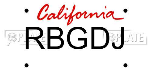 RBGDJ California License Plate