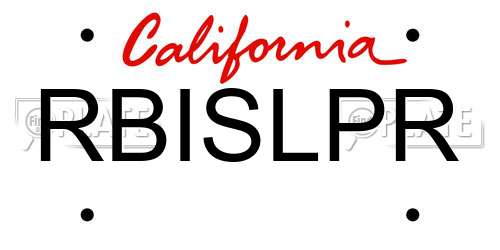 RBISLPR California License Plate