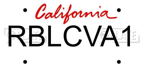 RBLCVA1 California License Plate