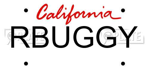 RBUGGY California License Plate