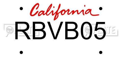 RBVB05 California License Plate