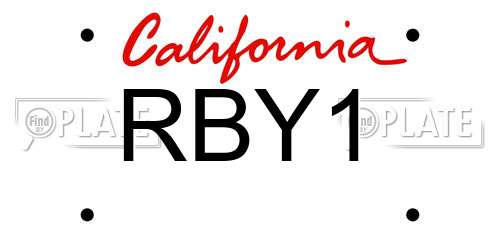 RBY1 California License Plate