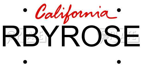 RBYROSE California License Plate