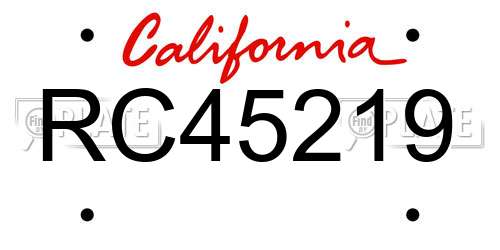 RC45219 California License Plate