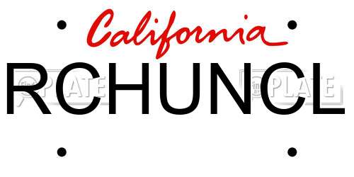 RCHUNCL California License Plate