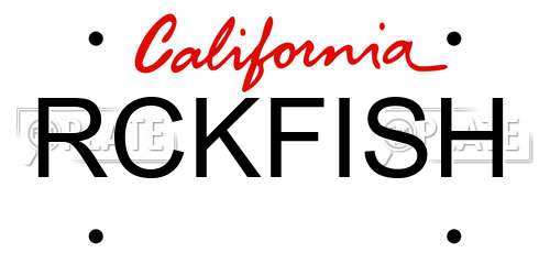 RCKFISH California License Plate