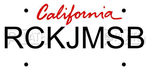 RCKJMSB California License Plate