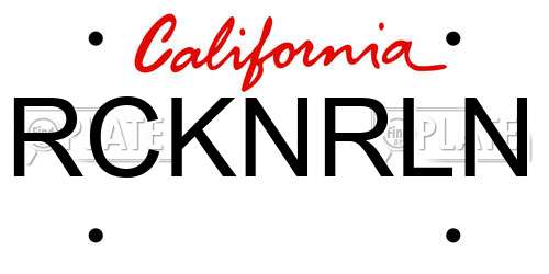 RCKNRLN California License Plate