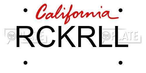 RCKRLL California License Plate