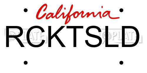 RCKTSLD California License Plate