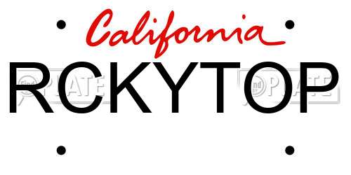 RCKYTOP California License Plate