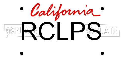 RCLPS California License Plate