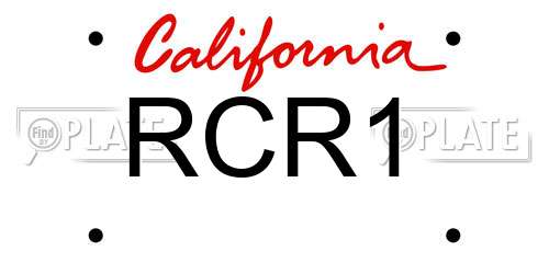 RCR1 California License Plate