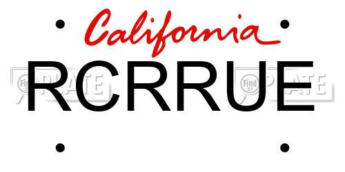RCRRUE California License Plate