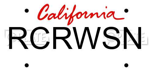 RCRWSN California License Plate