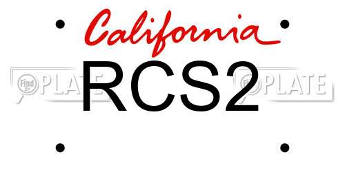 RCS2 license plate in CA state