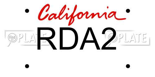 RDA2 California License Plate