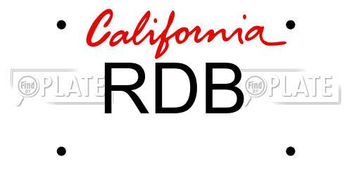 RDB California License Plate