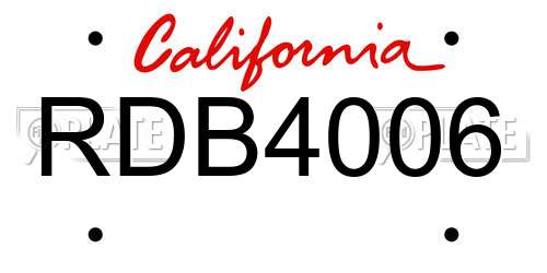 RDB4006 California License Plate