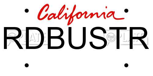 RDBUSTR California License Plate