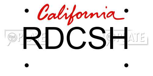 RDCSH California License Plate