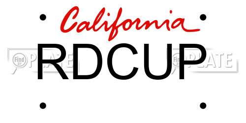 RDCUP California License Plate