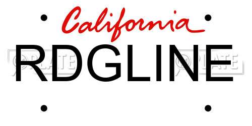 RDGLINE California License Plate