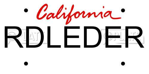 RDLEDER California License Plate