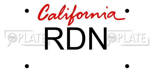 RDN California License Plate