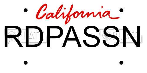 RDPASSN California License Plate