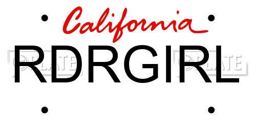 RDRGIRL California License Plate