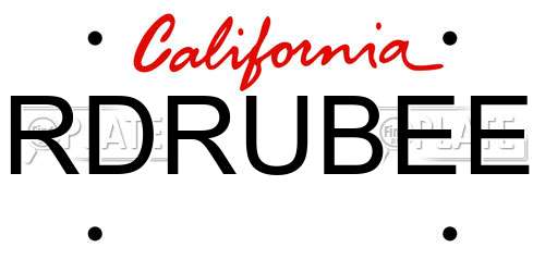 RDRUBEE California License Plate