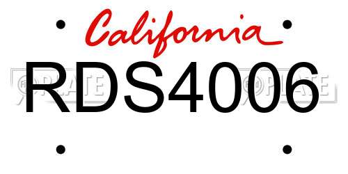 RDS4006 California License Plate