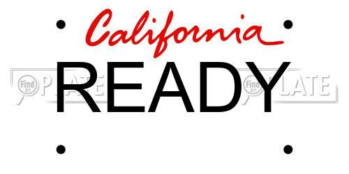 READY California License Plate