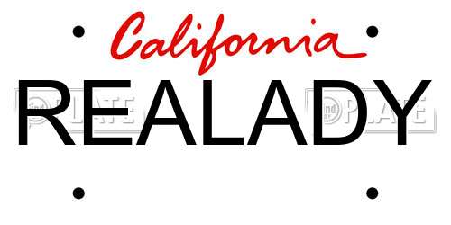 REALADY California License Plate