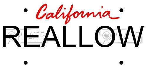 REALLOW California License Plate
